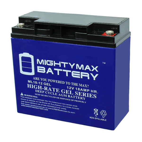 Mighty Max Battery 12V 18AH GEL Battery Replacement for SigmasTek SP12-22 SP12-22HR ML18-12GEL633